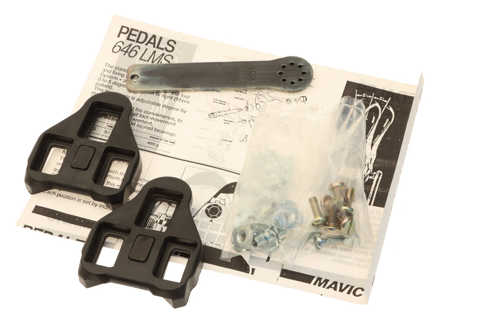 Mavic 646 LMS SSC Clipless Road Pedals 9/16" France Vintage NOS