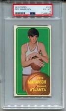 1970 Topps Pete Maravich Rookie Card PSA 6 Ex MINT Graded Basketball #123