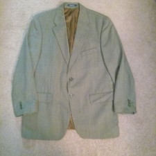 90s CHAPS By RALPH LAUREN Jacket GRAY W/ Brown ACCENTS Men Sz 44 R 100 Wool