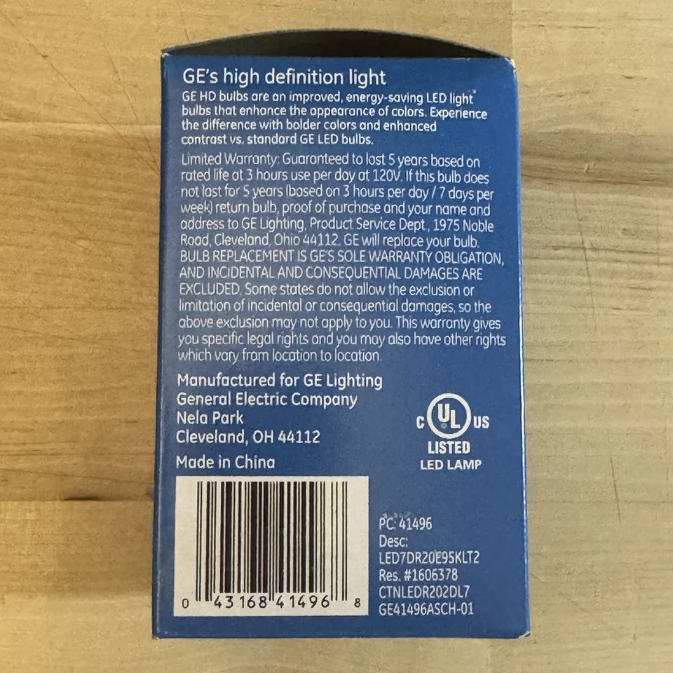 4 Bulbs GE Refresh7W LED R20 Dimmable 450 Lumen 5000K White Light - Image 3 of 4