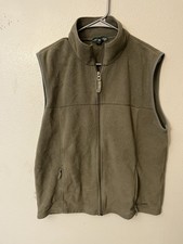 L.L.Bean Men's Brown Full Zip Fleece Vest Pockets Stand Collar M Reg