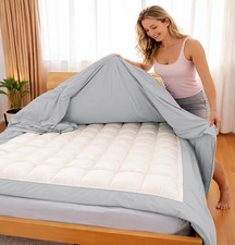 AYANSHI BEDDING 3 Sided Zipper Duvet Cover Set Microfiber 3PCS King Size Silver