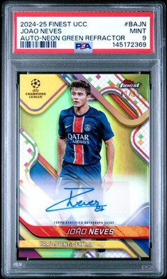 2024-25 TOPPS FINEST UEFA CLUB COMPETITIONS AUTOS #BAJN JOAO NEVES 42/99 PSA 9