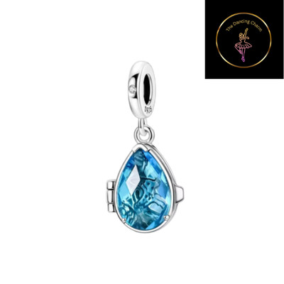   Blaue Träne Love The Ocean Dangle Charm Echt S925 Sterlingsilber   