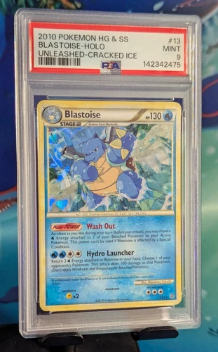 2010 Pokemon HG & SS Unleashed 13/95 BLASTOISE CRACKED ICE - PSA 9 *POP 80*