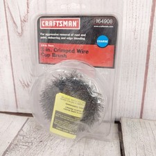 Craftsman 3 in Crimped Wire Cup Brush Stem Coarse Drill Attachment 964908 NEW