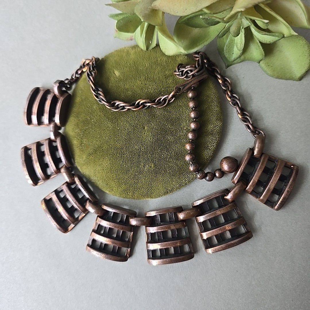 Vintage MCM Unsigned Renoir Solid Copper Metal Ch… - image 1