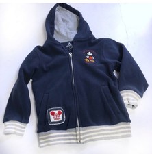 WALT DISNEY WORLD Parks Full Zip Fleece Hoodie Jacket Coat Childs SZ S Blue Vtg