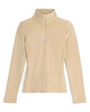 Women's SPYDER Shimmer Bug 1/2 Zip T-Neck Fleece Pullover Sweater SANDDUNE