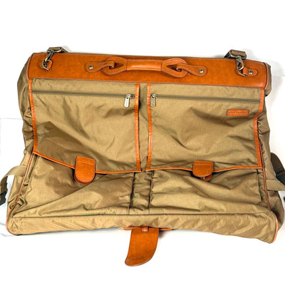 Hartmann Vintage Luggage Bi-Fold Hanging Garment Bag with Strap - Leather Trim
