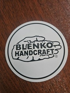 Sticker Blenko Handcraft - Round Sticker White Black - 3 Inches - Fast Shipping 