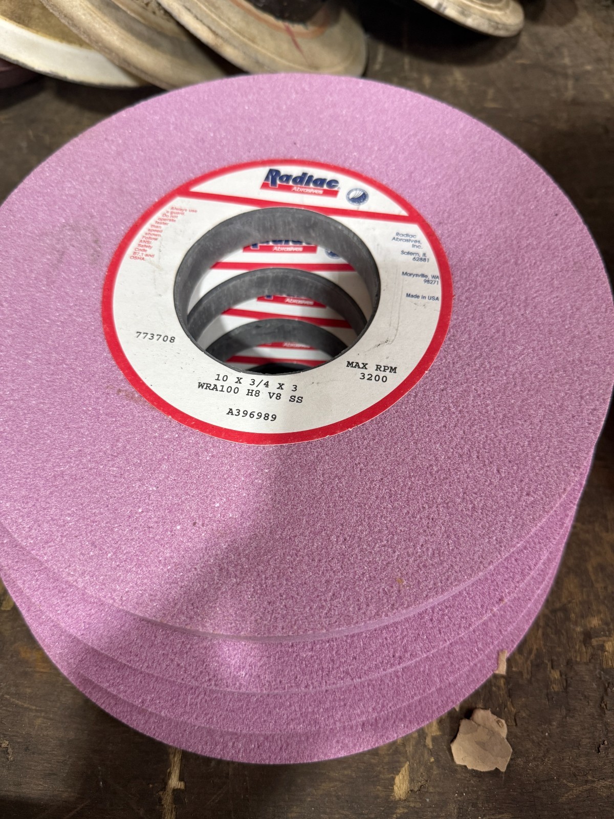Radiac grinding wheels 10 x 3/4 x 3