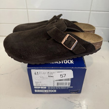Birkenstock Boston Mocha Suede Leather Clog Shoes Narrow/Wide EU Size 37-45 NEW
