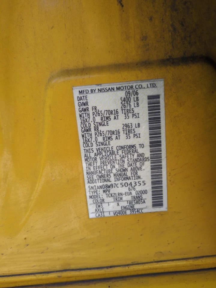 Asiento delantero pasajero cubo tela manual para 05-08 XTERRA 2452926 Foto 4 de 4