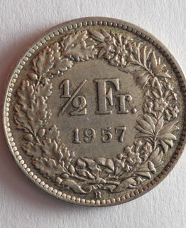 1957 SWITZERLAND 1/2 FRANC AU High Quality Silver Coin Lot #J15
