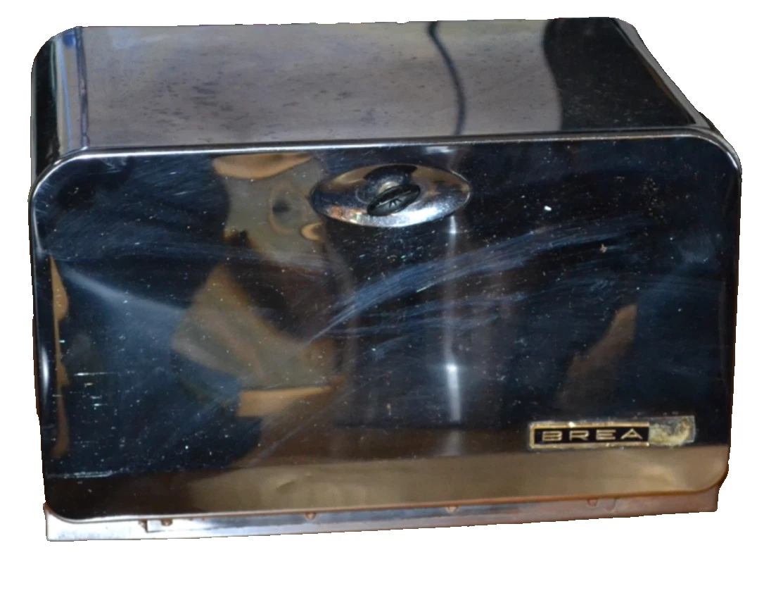 Vntg Bread Box Beauty Box by Lincoln Chrome Finish Shelf and Cutting Board 1950s