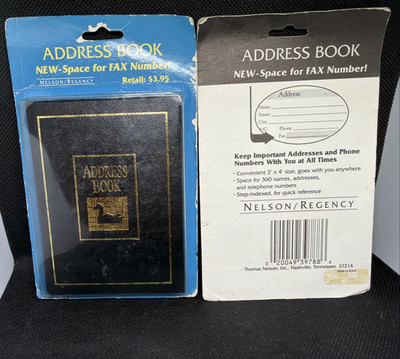 Vintage Nelson/Regency 1980s Mini Address Phone Book N.O.S WITH Space for FAX#