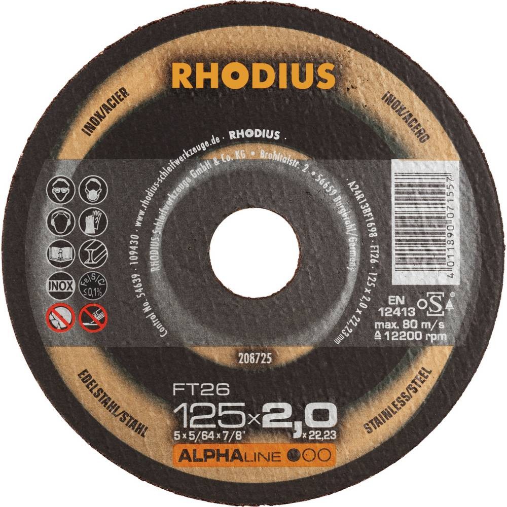 Disque à tronçonner qui ne chauffe pas l'inox Rhodius FT26 pack économique de 25 - 2