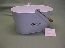 Grove Collaborative Cleaning Caddy, White, Metal, Wood Handle, NWT