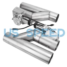 2PCS 2.5" Dual Electric Exhaust Valve w/Remote - T304 Stainless Steel Y-Pipe
