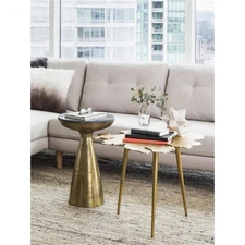 Moe's Home Collection Amoeba Solid Aluminum Side Table in Gold