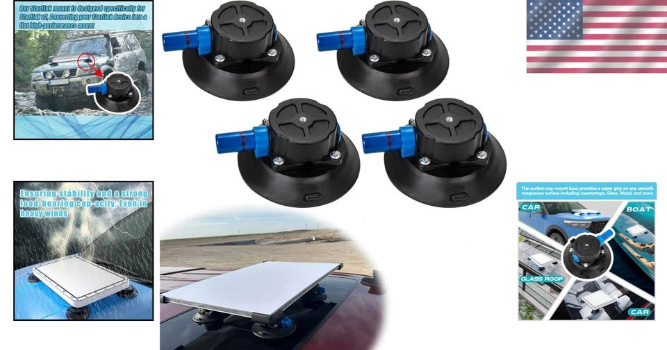 Durable 4.5-Inch Vacuum Suction Mounts for Countertops, Cars, and Boats - 4 Pack - Image 2 of 4