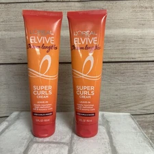 LOT (2) Loreal PARIS ELVIVE DREAM LENGTHS SUPER CURLS CREAM LEAVE-IN 5.1 FL OZ