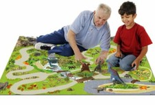 Tough Vinyl Play Floor Mat Lost World Dinosaur 150 x 95 cms