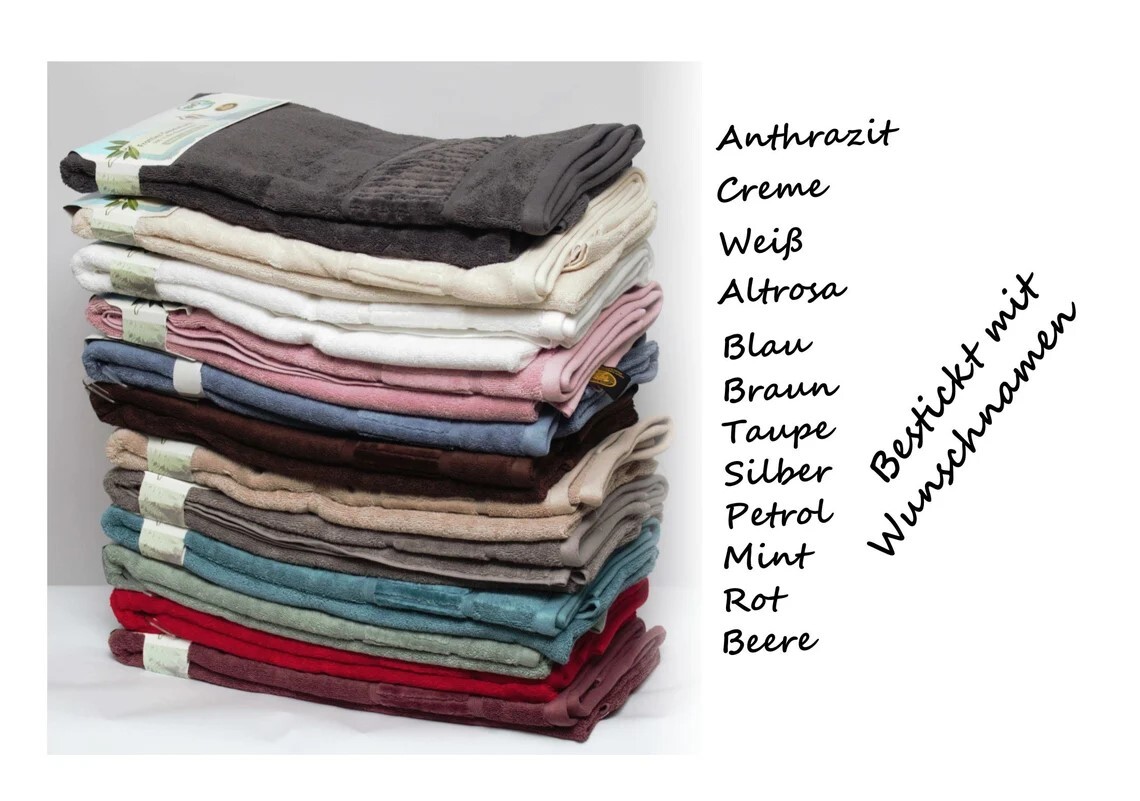 Frottier-Saunatuch Bio mit Namen bestickt