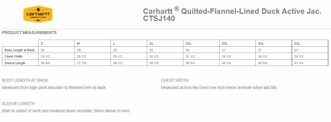 Carhartt Quilted Flannel Lined Duck Active Jacket J140 *FREE SHIPPING* image 2