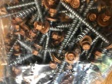 250 copper ATLAS #10 x 2-1/2 Pole Barn Roofing metal to wood screws 2.5 inch