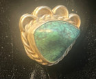 sterling silver/turqoise ring size 4 turqoise stone 1" x 3/4" — photo 2