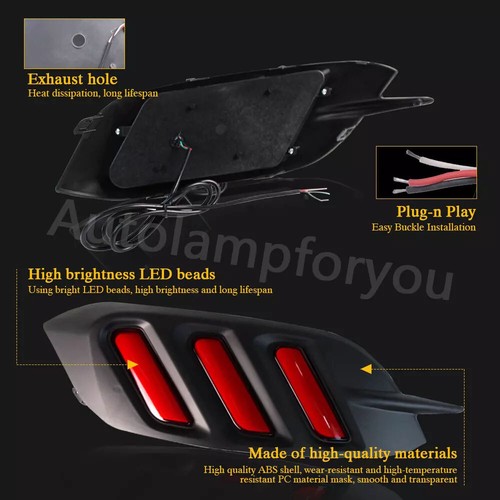 LED Rear Bumper Fog Light For Honda Civic Sedan 2016-2020 Driving Brake Lamp - Foto 4 di 11