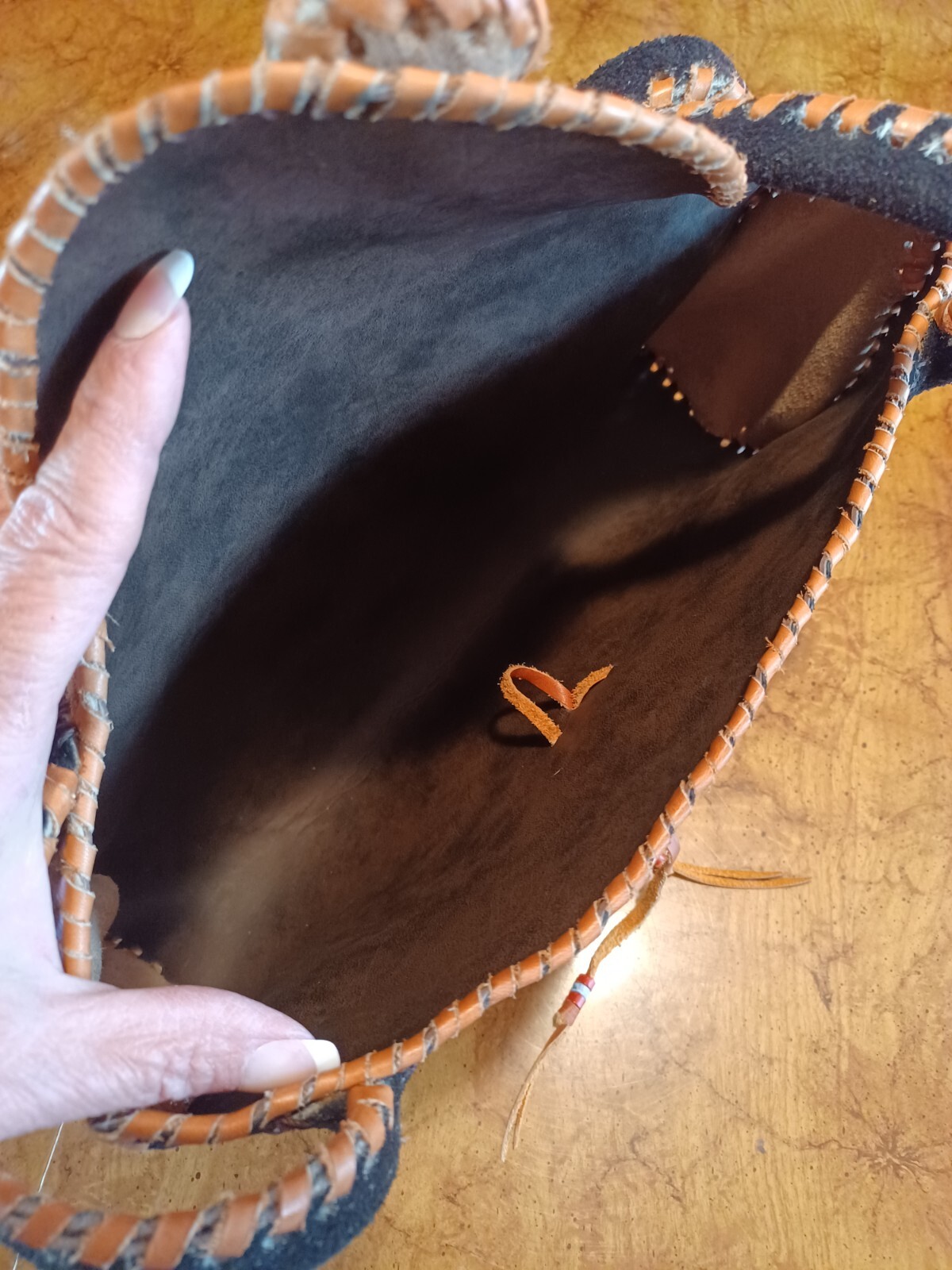 Unique Suede Patchwork Boho Purse Shoulder Bag Bo… - image 9