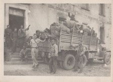 WW2 US Army 1945 Soldiers with Supplies Truck Vintage Original Photo