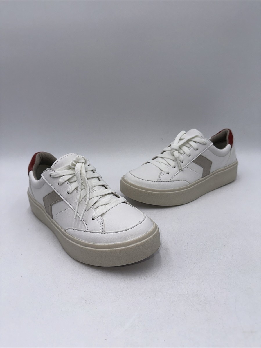 Scholl's Women's Madison Lace Shoes White Leather Laced Size M