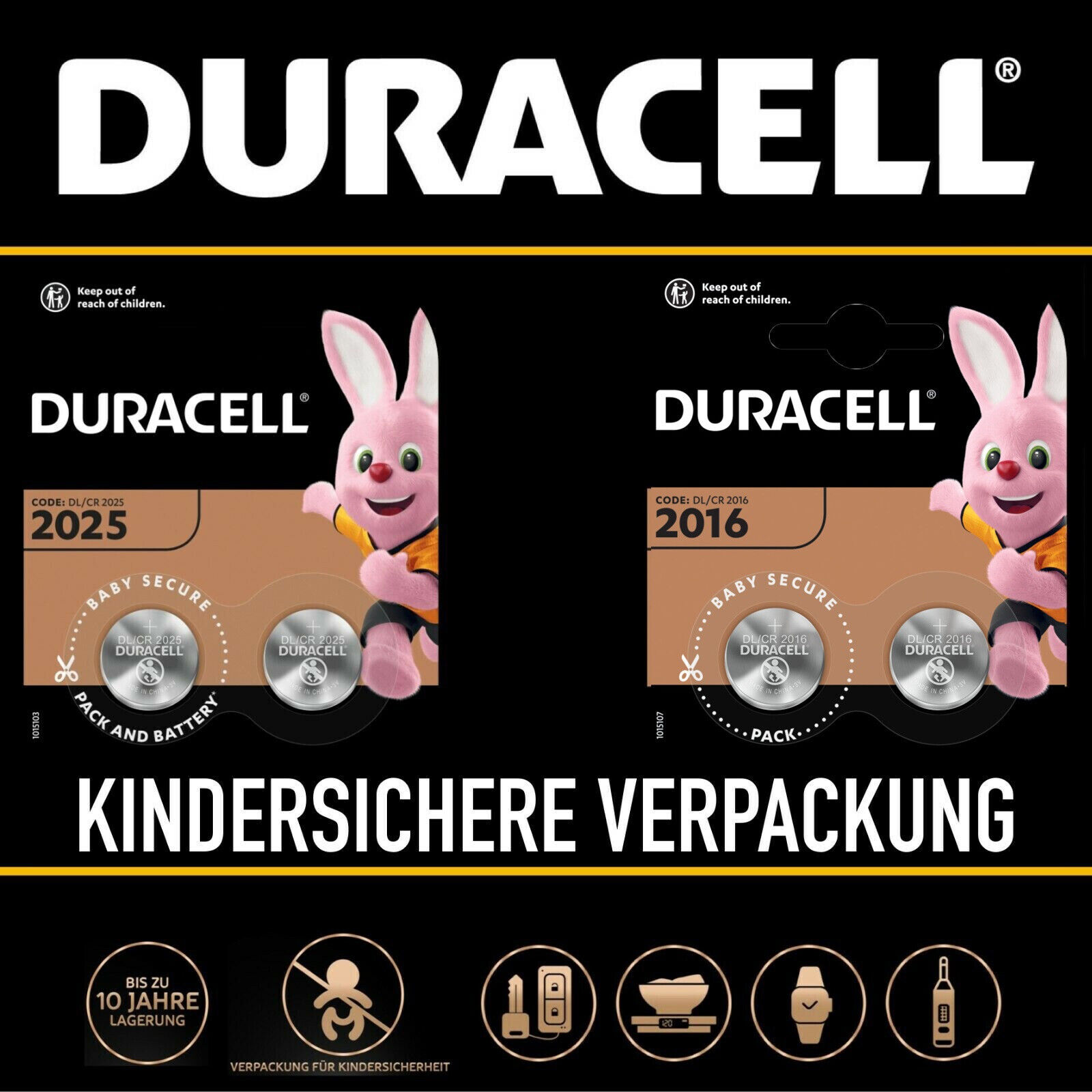 Thumbnail - Duracell Knopfzellen Lithium Cr2025 Cr2016 Dl 2016 Dl 2025 3v