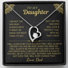 To My Daughter, Love Dad, Custom Beautiful Necklace Gift, From Father Dad Daddy