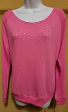 NWT $29 Jenni by Jennifer Moore Women's Pink Solid Long Sleeve Knit Top Size: L