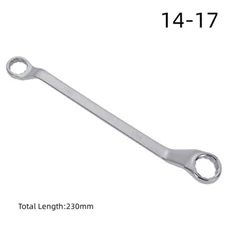 Offset Double Box End Wrench 14mm x 17mm Metric 12 Point Chrome Plated Hand Tool