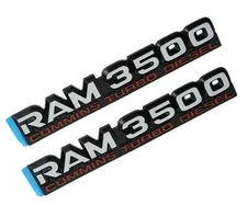 94-02 Dodge Ram 3500 Cummins Turbo Diesel Mopar Nameplate Fender 55295314A Set