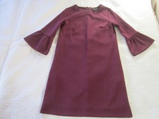 Banana Republic Womens Dress Size XS Red Plaid Bell Sleeve Shift