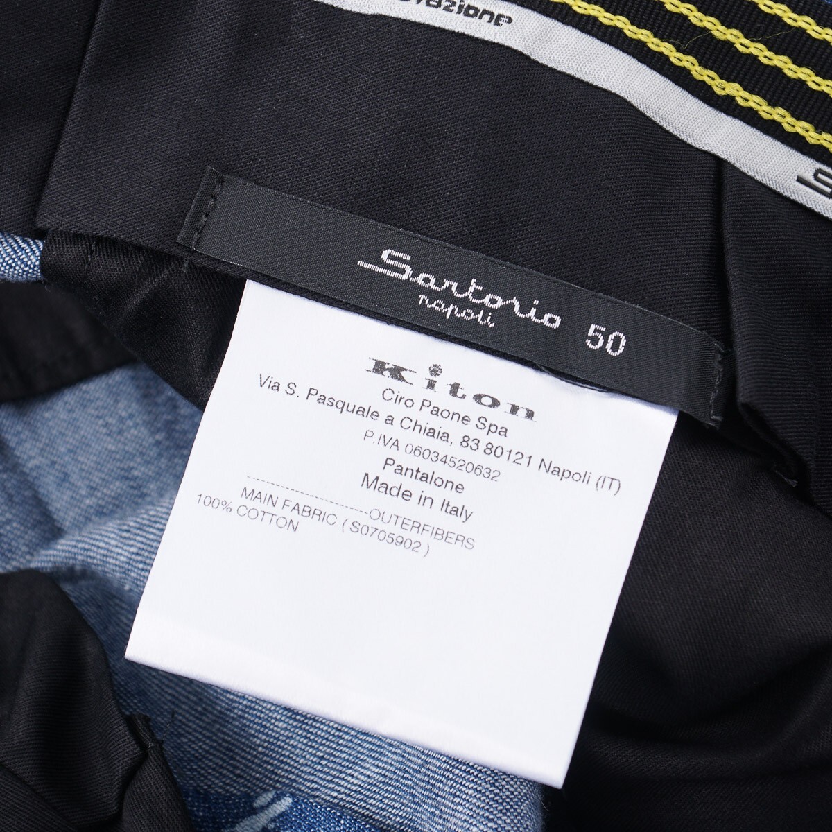Pantalon Habillé Homme Sartorio Kiton Neuf Taille 34 US - Laine Grise Avec Cordon De Serrage