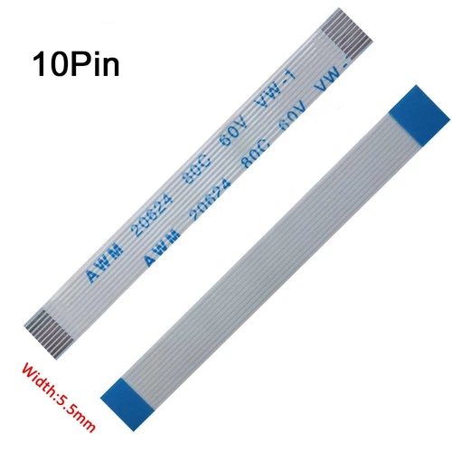10Pin FFC/FPC Flexible Flat Cable Ribbon 0.5/1.0mm Pitch AWM 20624 Length 6-40CM
