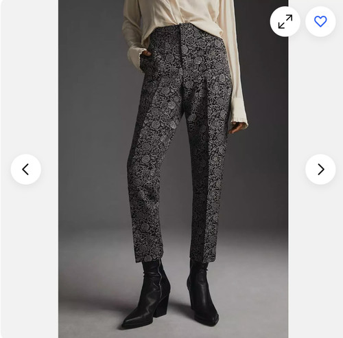 Scotch & Soda x Anthropologie The Lowry Black Silver Crop Trouser Pants Size 28