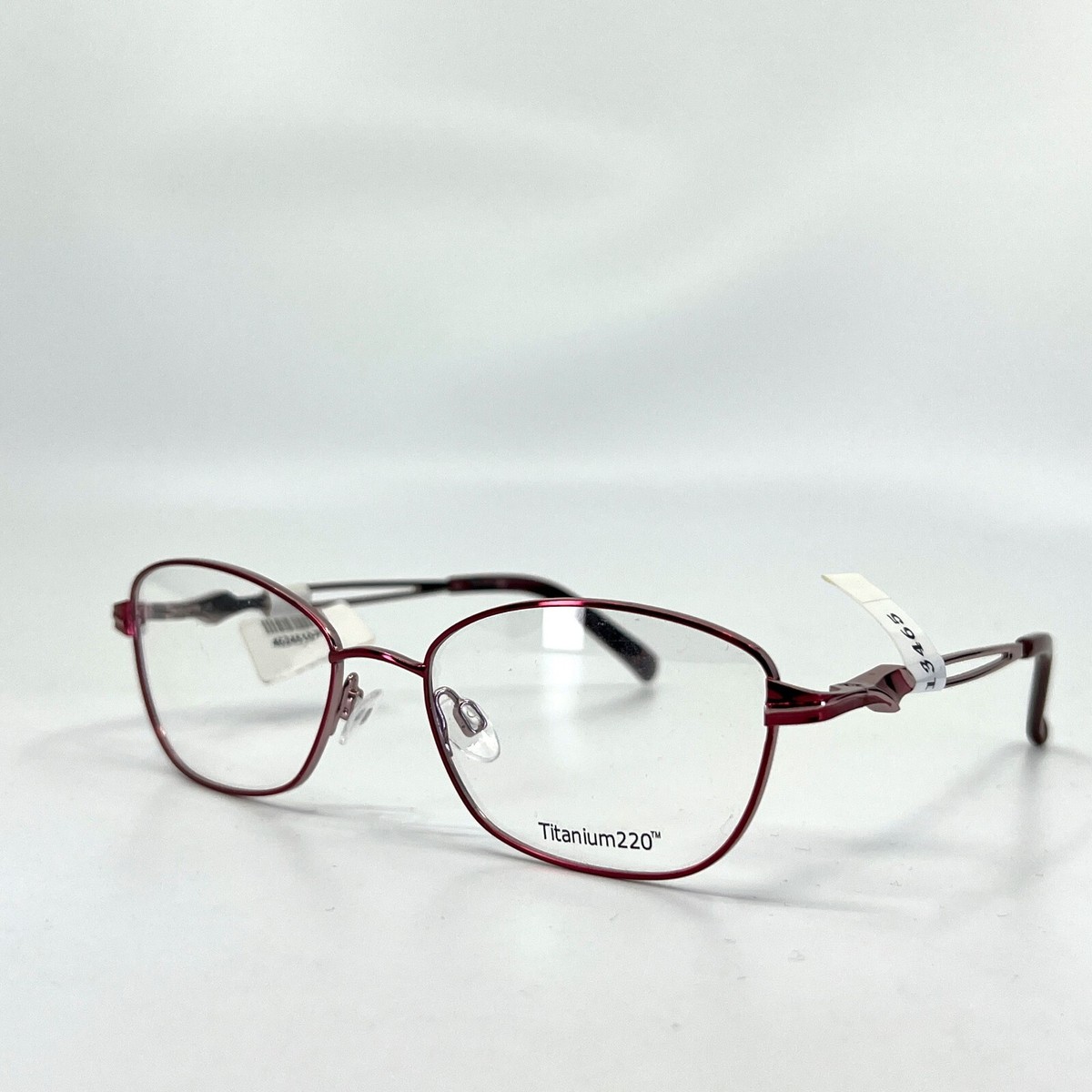 Titanium220 T220-04 COL 30 Red Round Square Full Rim Eyeglasses 55