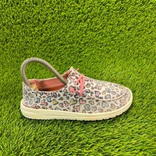 Hey Dude Wendy Girls Size 4Y Multicolor Pink Walking Comfort Shoes Slip Ons