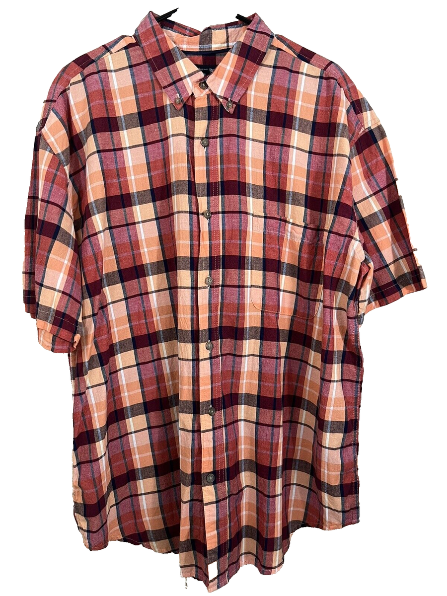 ST Johns Bay Men's Short Sleeve Button Down Collared Shirt Size XL