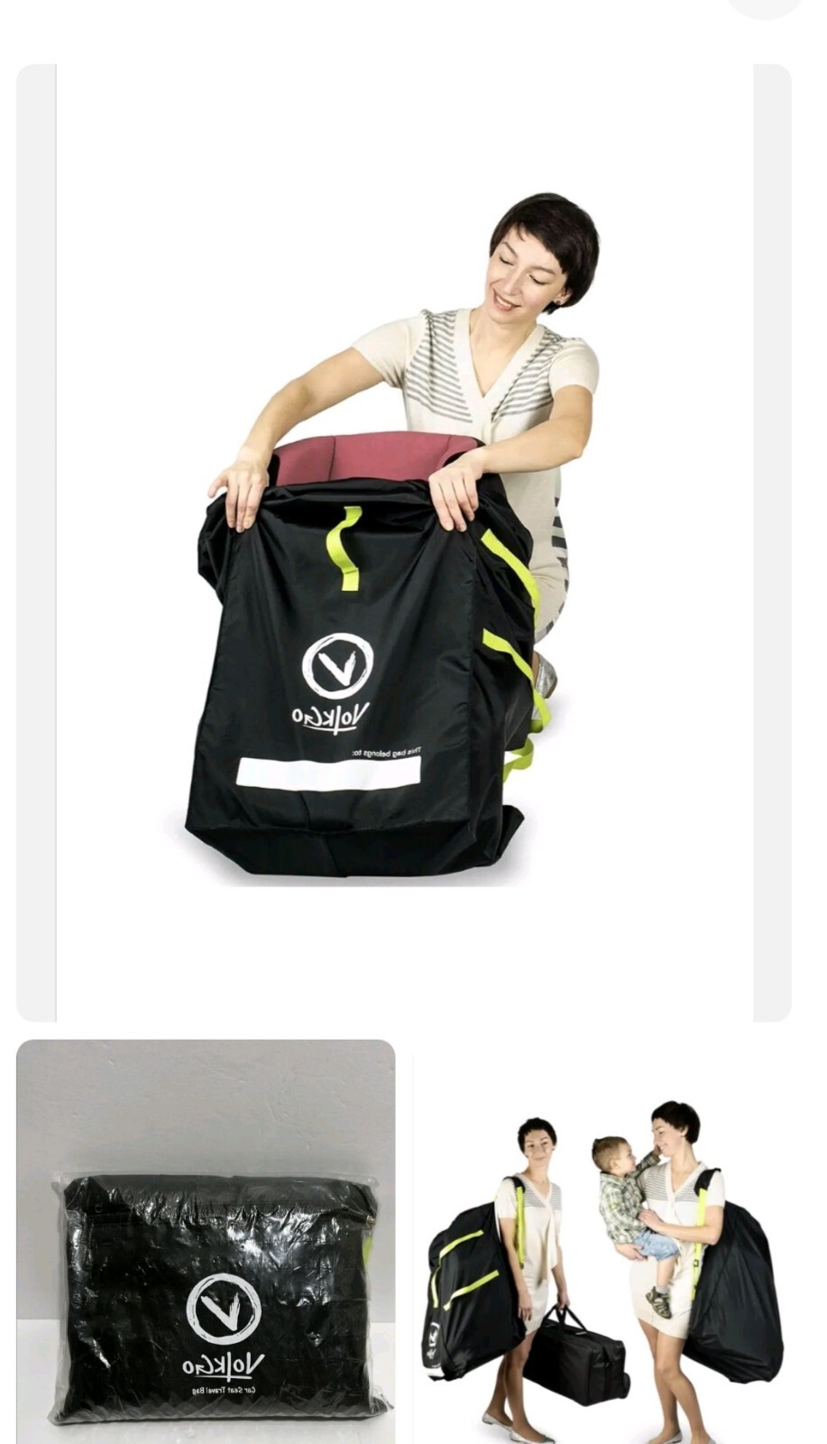 V VOLKGO Durable Car Seat Travel Bag Ideal Gate Check Bag eBay