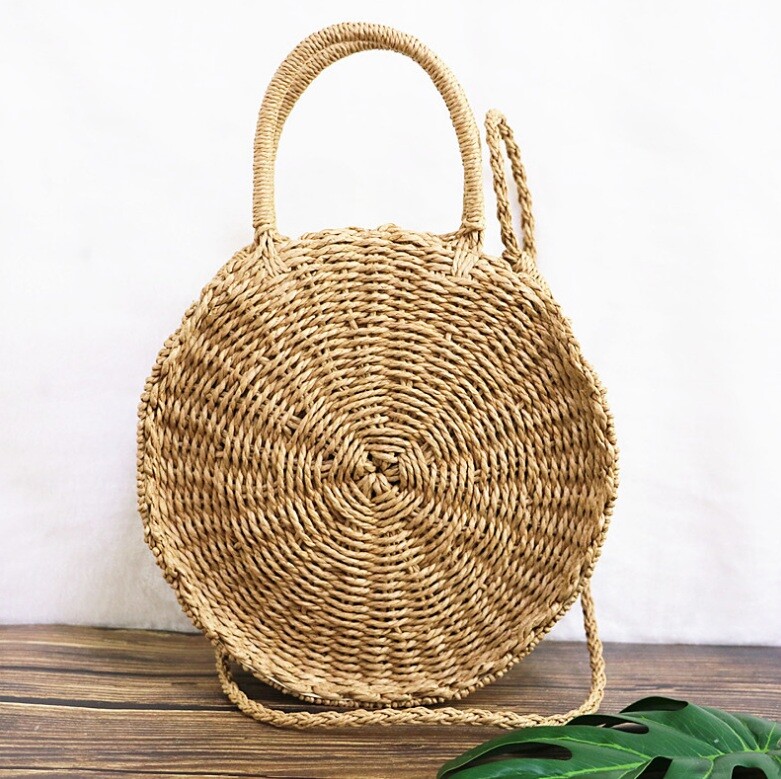 YYW Sommer-Strohhandtasche Für Damen – Handgewebt, Mit Kette, Als Clutch Oder Crossbody Tragbar